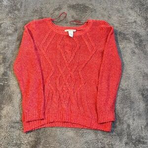 American Rag Cie Cute Rose Red Cable knit Sweater